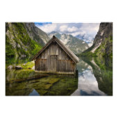 Boathouse im Obersee in den Alpen in Deutschland Fotodruck (Vorne)