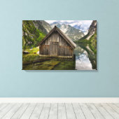 Boathouse im Obersee in den Alpen in Deutschland Leinwanddruck (Insitu (Holzboden))