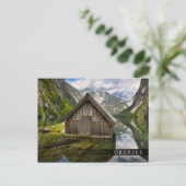 Boathouse im Obersee in den Alpen in Deutschland Postkarte (Stehend Vorderseite)