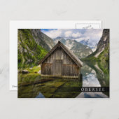 Boathouse im Obersee in den Alpen in Deutschland Postkarte (Vorne/Hinten)