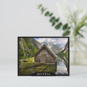 Boathouse im Obersee in den Alpen in Deutschland Postkarte (Stehend Vorderseite)