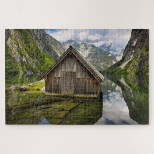 Boathouse im Obersee in den Alpen in Deutschland Puzzle