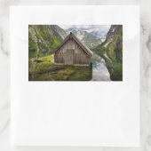 Boathouse im Obersee in den Alpen in Deutschland Rechteckiger Aufkleber (Tasche)