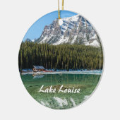Boathouse neben Lake Louise - Banff, Kanada Keramik Ornament (Links)