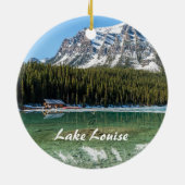 Boathouse neben Lake Louise - Banff, Kanada Keramik Ornament (Hinten)