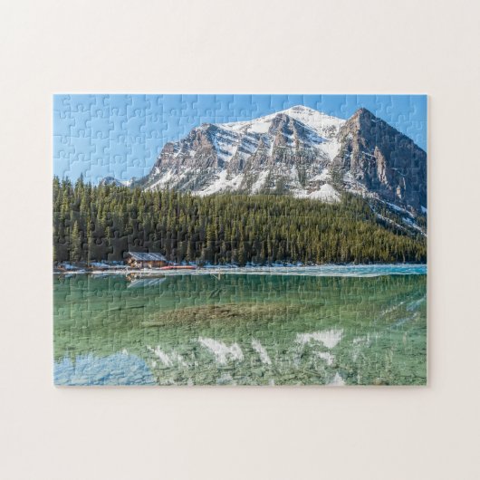Boathouse neben Lake Louise - Banff, Kanada Puzzle (Horizontal)