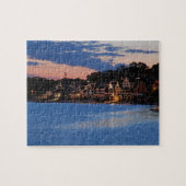 Boathouse-Reihendämmerung Puzzle (Horizontal)