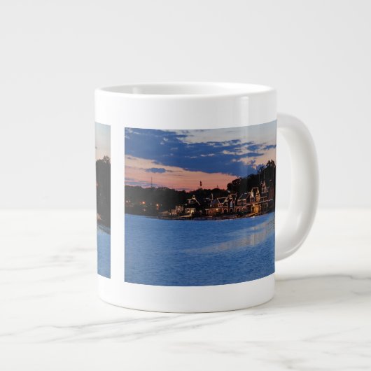 Boathouse Row dusk Jumbo-Tasse (Vorderseite Rechts)