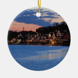 Boathouse Row dusk Keramik Ornament