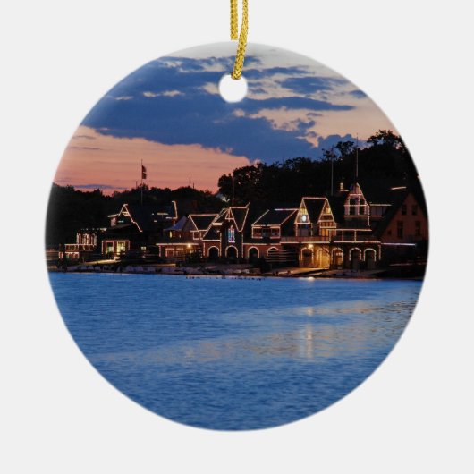 Boathouse Row dusk Keramik Ornament (Vorne)