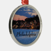 Boathouse Row dusk Silbernes Ornament (Rechts)