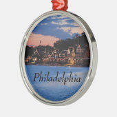 Boathouse Row dusk Silbernes Ornament (Links)