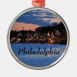 Boathouse Row dusk Silbernes Ornament