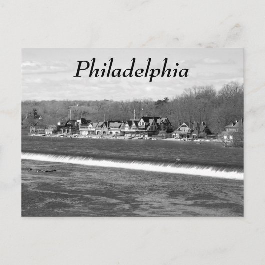 Boathouse Row winter b/w Postkarte (Vorderseite)