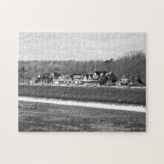 Boathouse Row winter b/w Puzzle (Horizontal)
