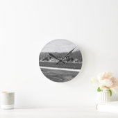 Boathouse Row winter b/w Runde Wanduhr (Zuhause)