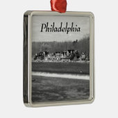 Boathouse Row winter b/w Silbernes Ornament (Rechts)