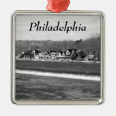 Boathouse Row winter b/w Silbernes Ornament (Vorne)