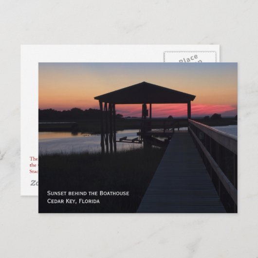 Boathouse Sunset Postcard Postkarte (Vorne/Hinten)