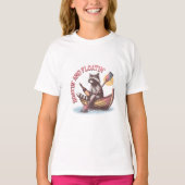 Boatin-and-floatin' Retro Funny Raccoon T-Shirt (Vorderseite)