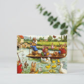 Boating Bunnies Postkarte (Stehend Vorderseite)