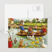 Boating Bunnies Postkarte (Vorne/Hinten)