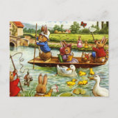 Boating Bunnies Postkarte (Vorderseite)