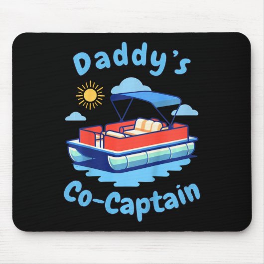 Boating Daddys Co-Kapitän Pontonboot Kind Vater Mousepad (Vorne)