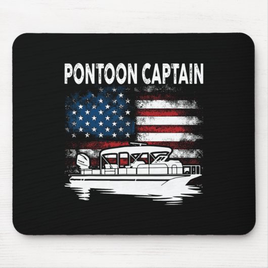 Boating Pontoon Kapitän 4. Juli Pontoonboot  Mousepad (Vorne)