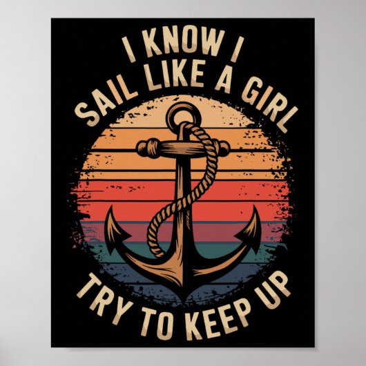 Boating Sailboat Captain And Sailing Boat Sailor  Poster (Vorne)