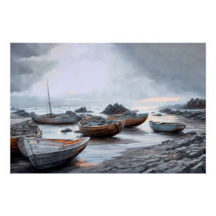Boats Ashore Poster
