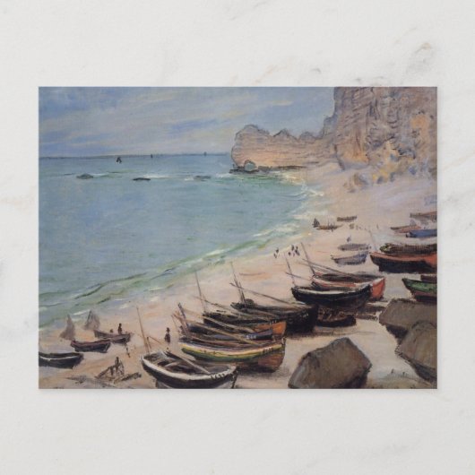 Boats on the Beach at Etretat - Claude Monet Postkarte (Vorderseite)