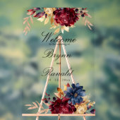 Boavy Burgundy Herbst Wasserfarbenfloral Acrylschild (Neutral)