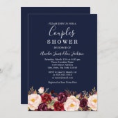 Boavy Burgundy Marsala Wedding Couples Dusche Einladung (Vorne/Hinten)