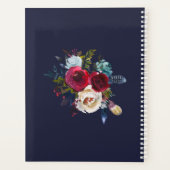 Boavy Burgundy Merlot Floral Wedding Planer (Rückseite)