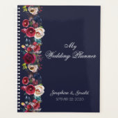 Boavy Burgundy Merlot Floral Wedding Planer (Vorderseite)
