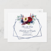 Boavy und Burgundy Winery Bouquet Save the Date Ankündigungspostkarte (Vorne/Hinten)