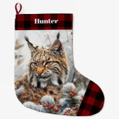 Bob Cat Wildlife Weihnachten Strumpf Großer Weihnachtsstrumpf (Vorderseite)