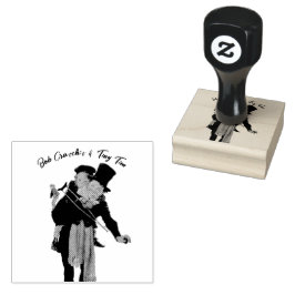 Bob Cratchit and Tiny Tim Christmas Carol Gummistempel