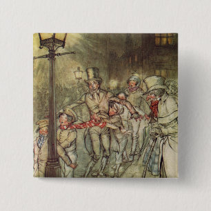 Bob Cratchit ging ein Dia auf Cornhill hinunter Button