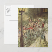 Bob Cratchit ging ein Dia auf Cornhill hinunter Postkarte (Vorne/Hinten)