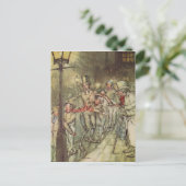 Bob Cratchit ging ein Dia auf Cornhill hinunter Postkarte (Stehend Vorderseite)