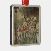 Bob Cratchit ging ein Dia auf Cornhill hinunter Silbernes Ornament (Rechts)