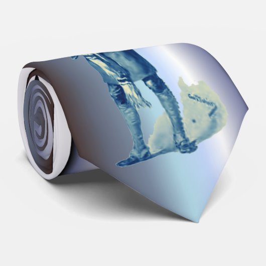 Bob Cratchit Holding Tiny Tim Christmas Carol Krawatte (Gerollt)