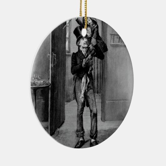 Bob Cratchit und kleiner Tim Keramikornament (Rechts)