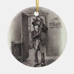 Bob Cratchit und kleiner Tim, von 'Charles Keramikornament
