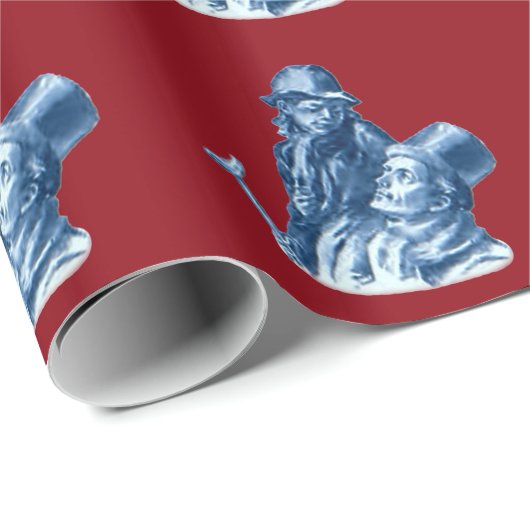 Bob Cratchit und Tiny Tim Christmas Carol Geschenkpapier (Rolleneckpunkt)