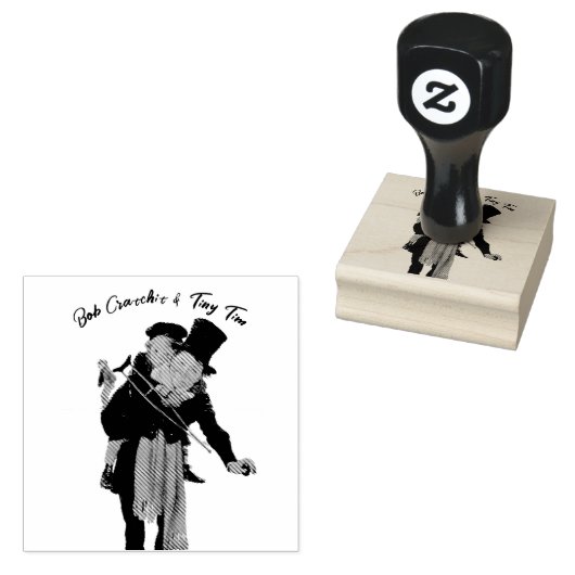 Bob Cratchit und Tiny Tim Christmas Carol Gummistempel (Stempel)