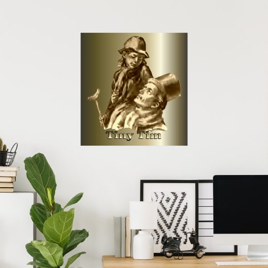 Bob Cratchit und Tiny Tim Christmas Carol Poster (Heimbüro)