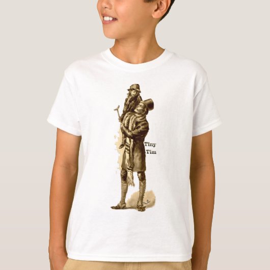 Bob Cratchit und Tiny Tim in einem Weihnachtslied T-Shirt (Vorderseite)